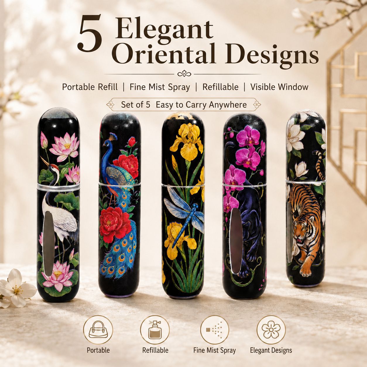 Perfume Fragrance Direct - 5pcs Set Botol Semprot Parfum Flower
