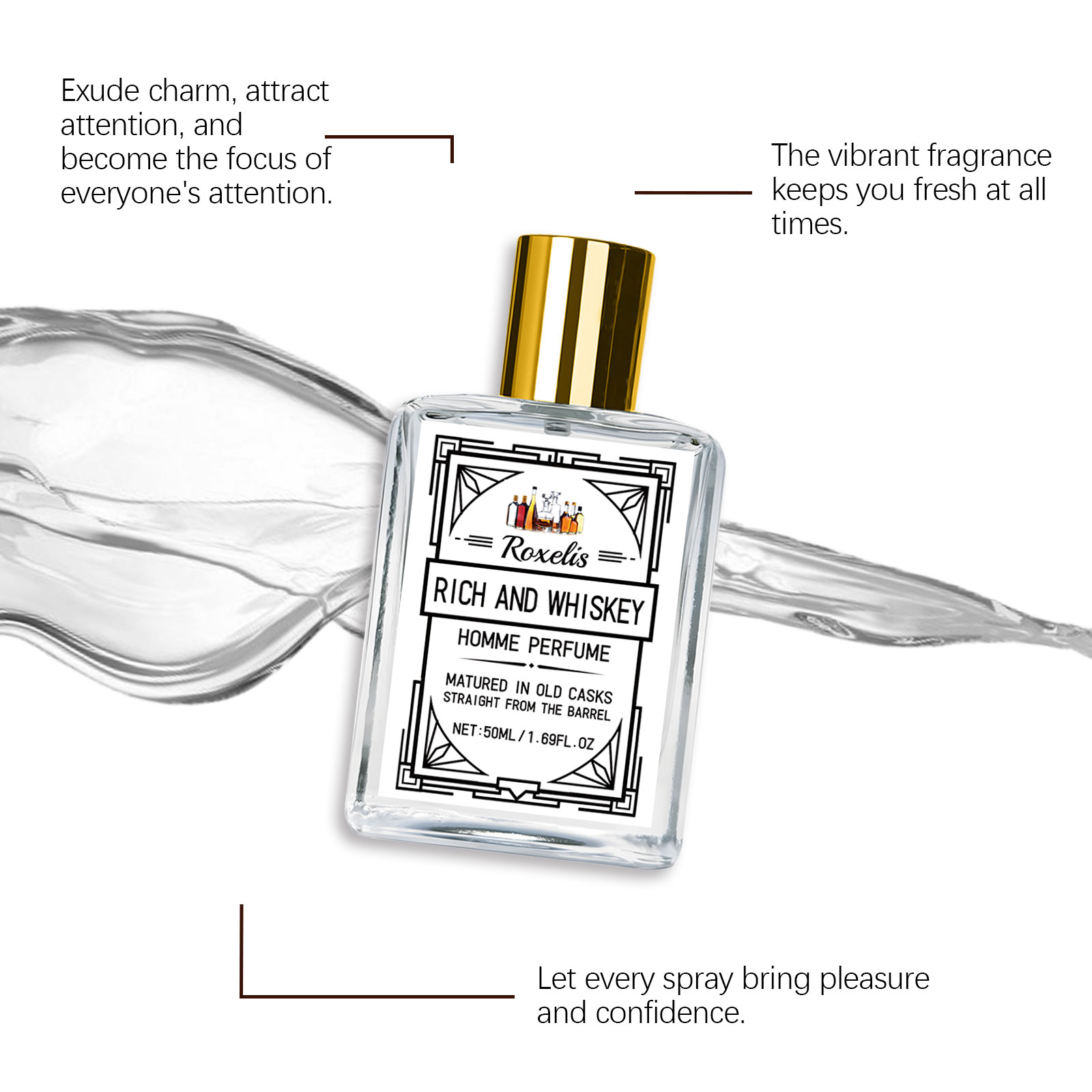 Roxelis 50ml Charm Whisky Parf - Perfume Fragrance Free ulasan dan harga
